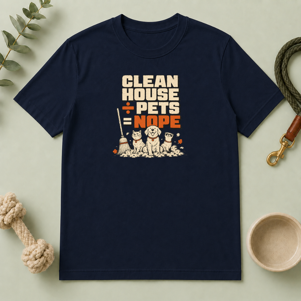 "Clean House + Pets = Nope" Funny Pet Lover Tee