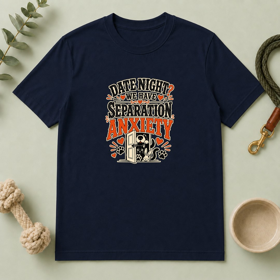 Date Night Separation Anxiety Valentine Pet T-Shirt