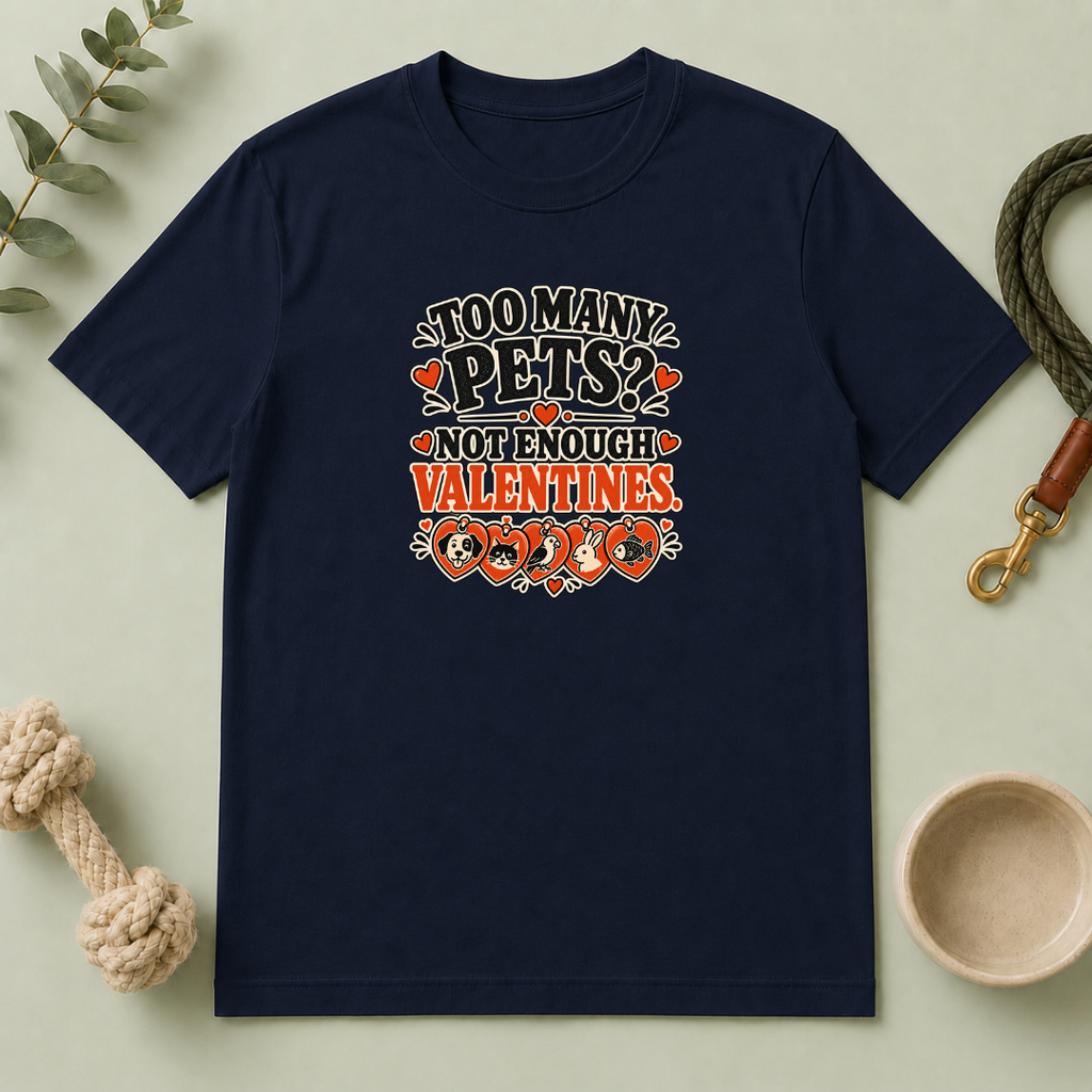 Too Many Pets Not Enough Valentines Pet Lover T-Shirt