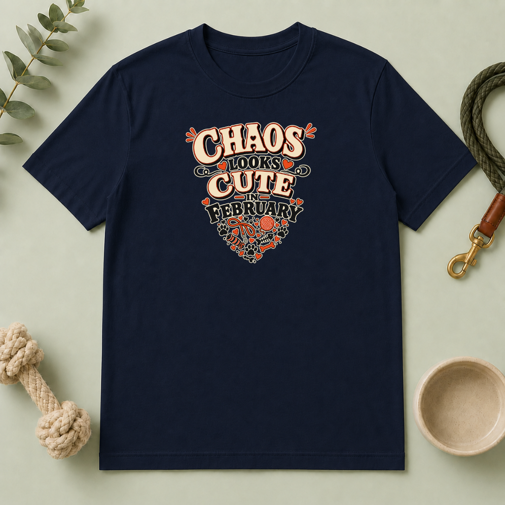 Chaos Looks Cute in February Valentine Pet Parent T-Shirt