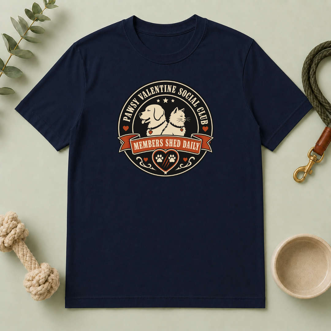 Pawsy Valentine Social Club Members Shed Daily Pet T-Shirt