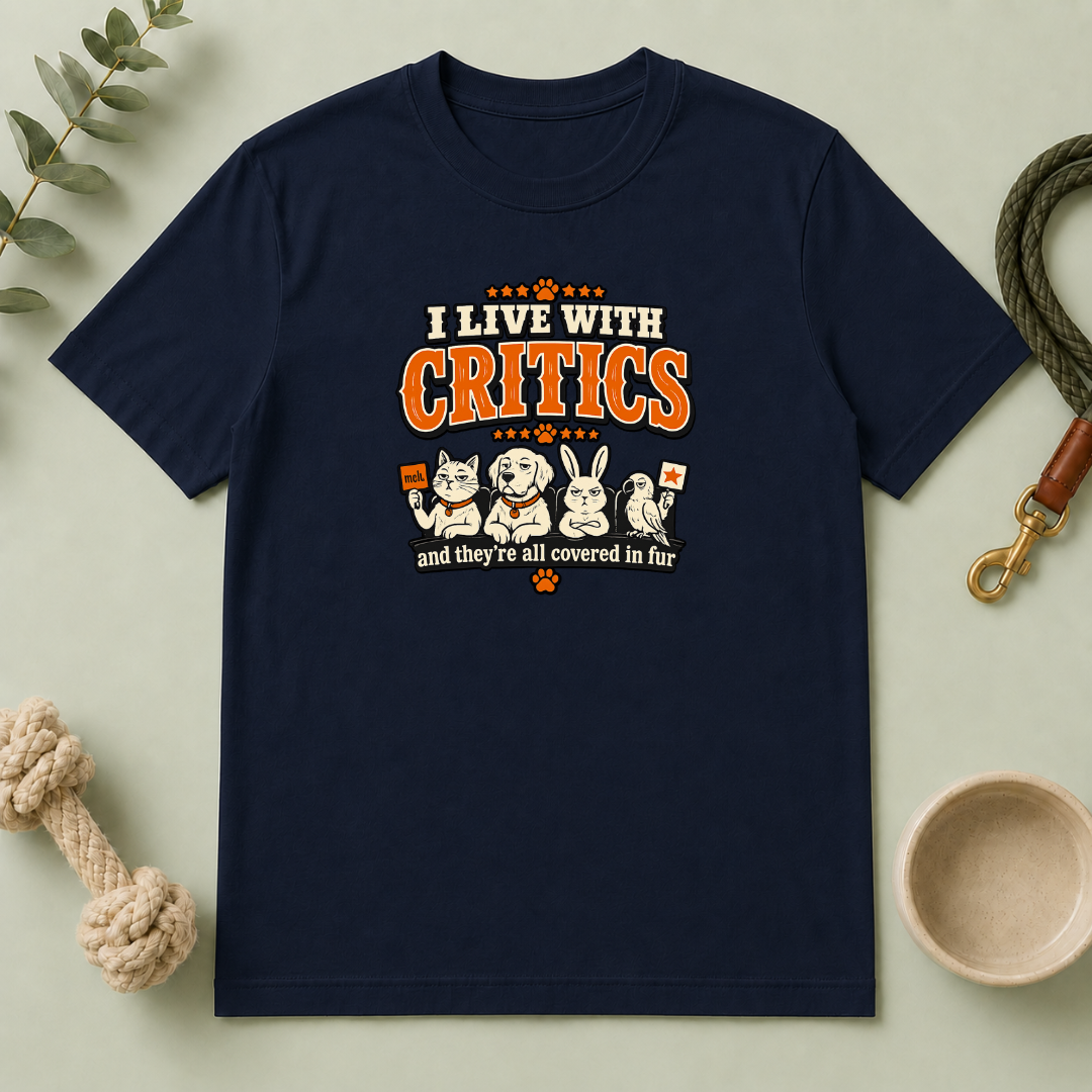 I Live With Critics Cute Pet Parents Tee