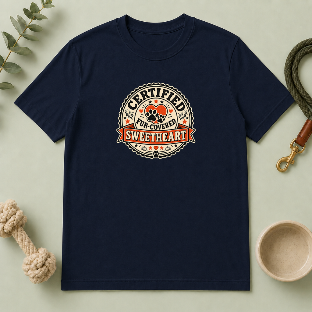 Certified Fur-Covered Sweetheart Valentine Pet Parent T-Shirt