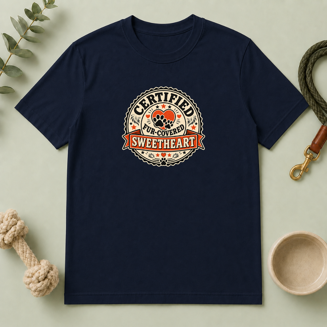 Certified Fur-Covered Sweetheart Valentine Pet Parent T-Shirt