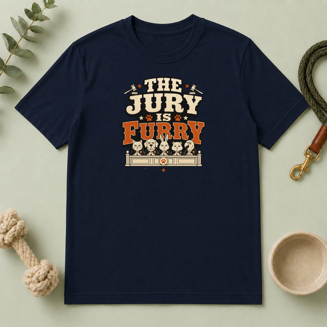 The Jury Is Furry — Funny Pet Lover Graphic Tee