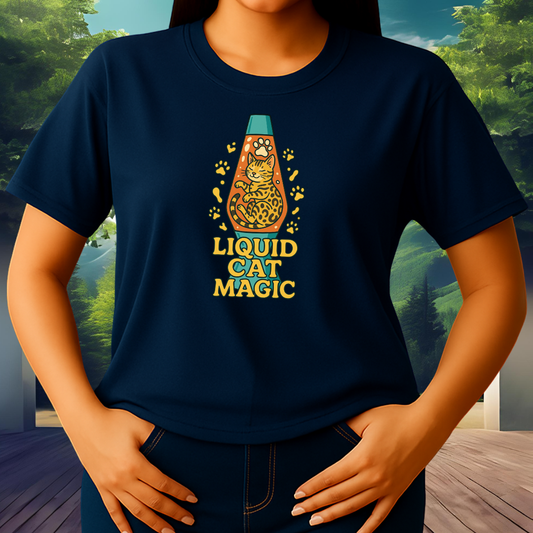 Liquid Cat Magic T-Shirt – Psychedelic Cat Graphic Tee