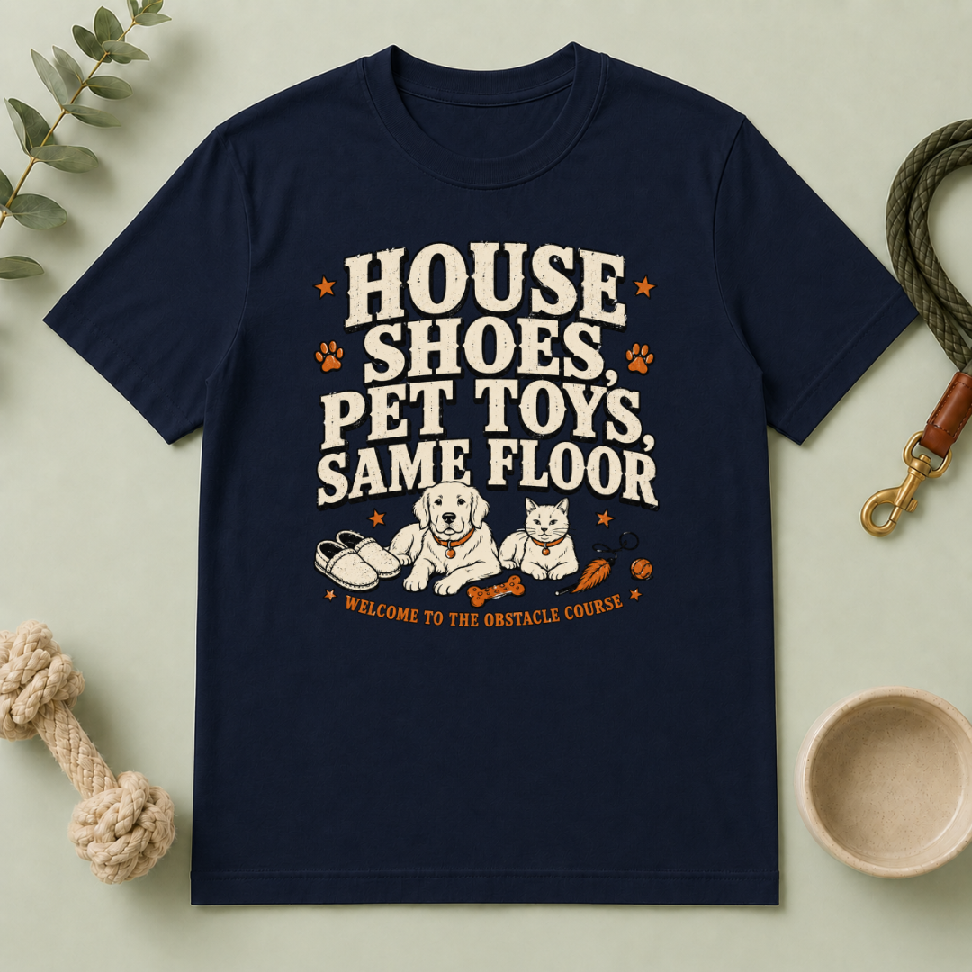 House Shoes, Pet Toys, Same Floor Multi-Pet Lifestyle T-Shirt