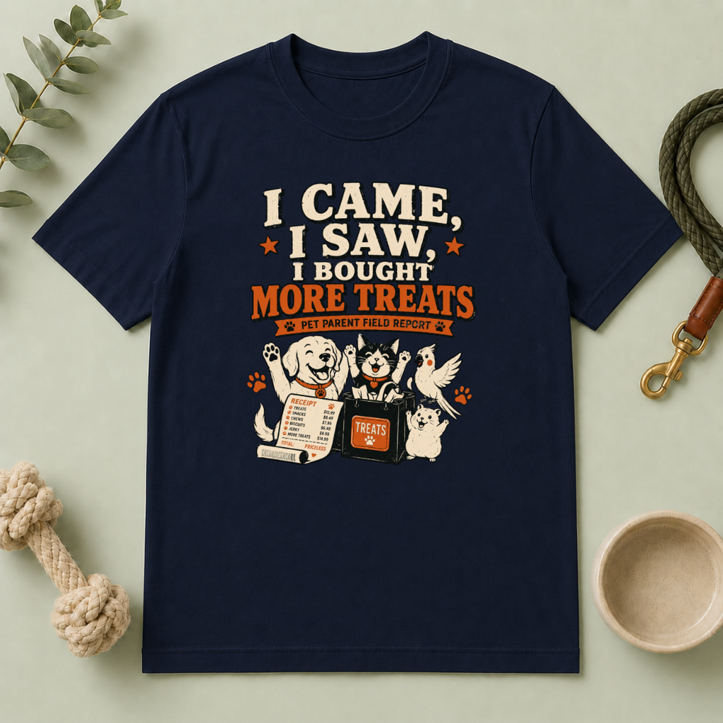 I Came, I Saw, I Bought More Treats Multi-Pet Lifestyle T-Shirt