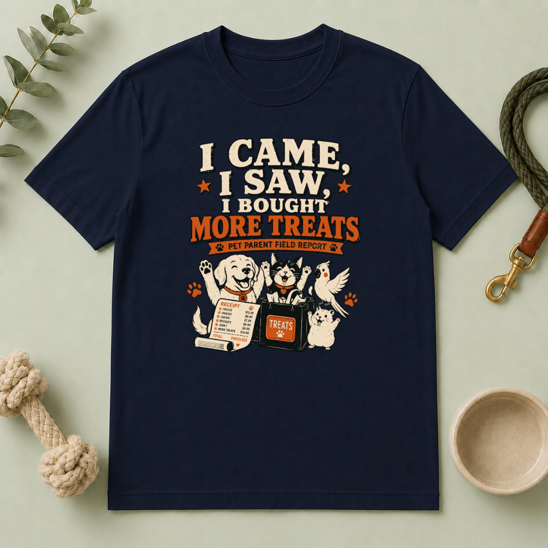 I Came, I Saw, I Bought More Treats Multi-Pet Lifestyle T-Shirt