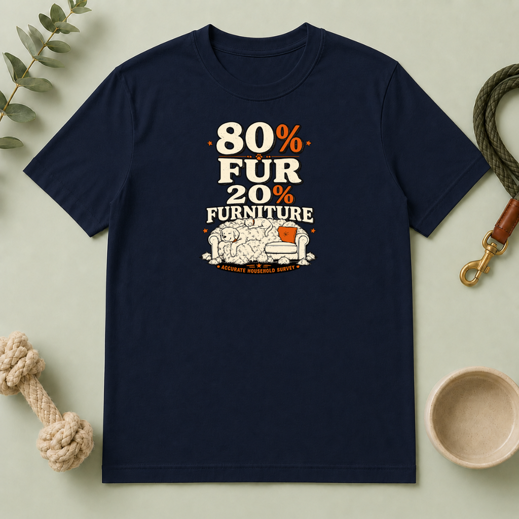 80% Fur 20% Furniture Cat & Dog Lover Graphic Tee