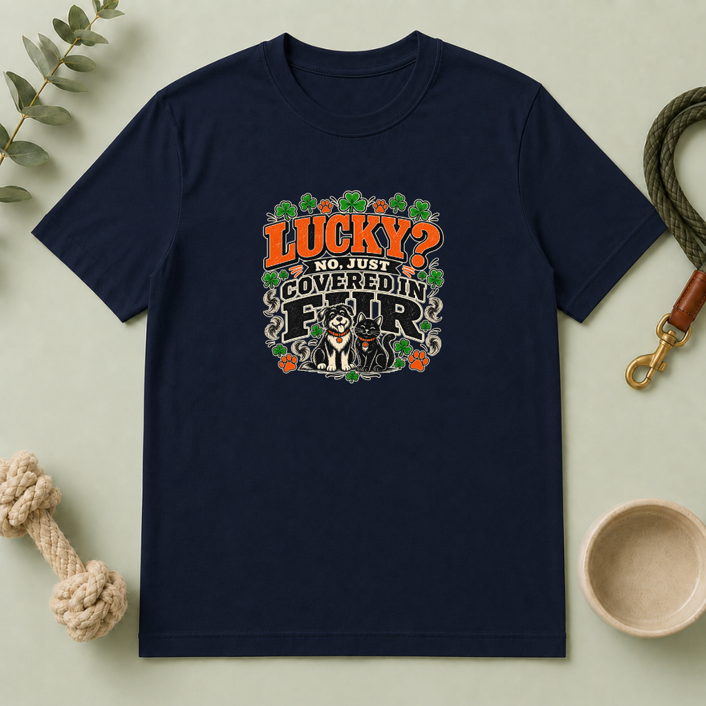 Lucky? No, Just Covered in Fur St. Patrick’s Day T-Shirt