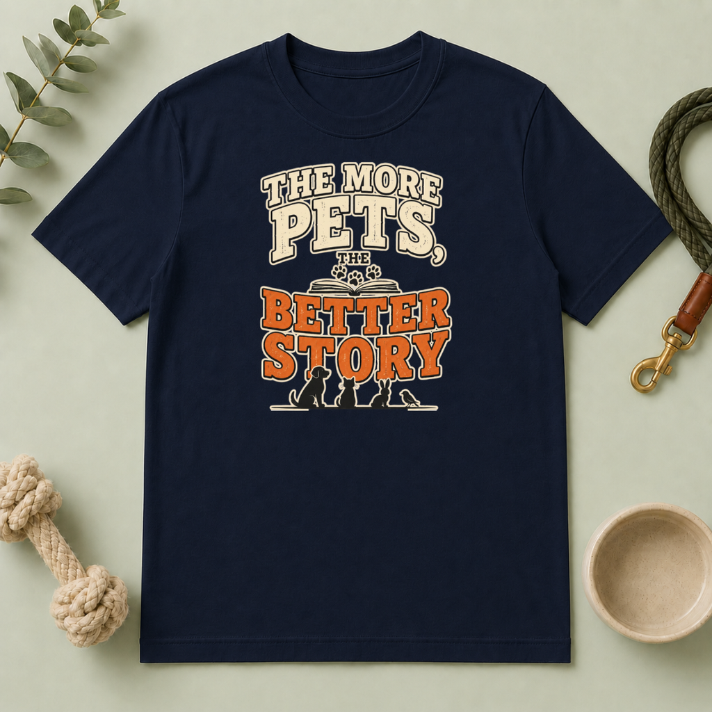 The More Pets, The Better Story T-Shirt — Funny Retro Pet Lover Tee