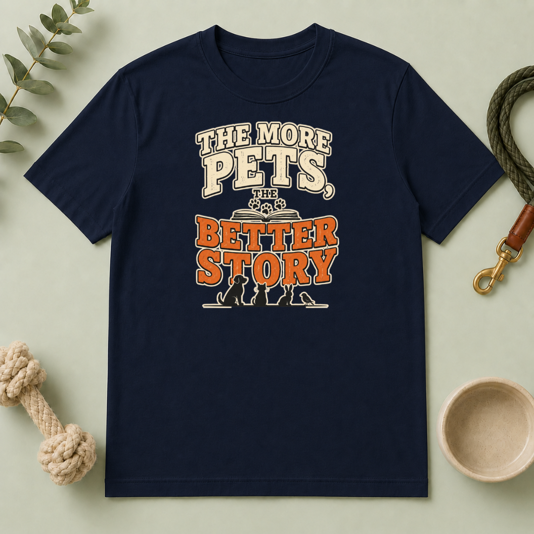 The More Pets, The Better Story T-Shirt — Funny Retro Pet Lover Tee
