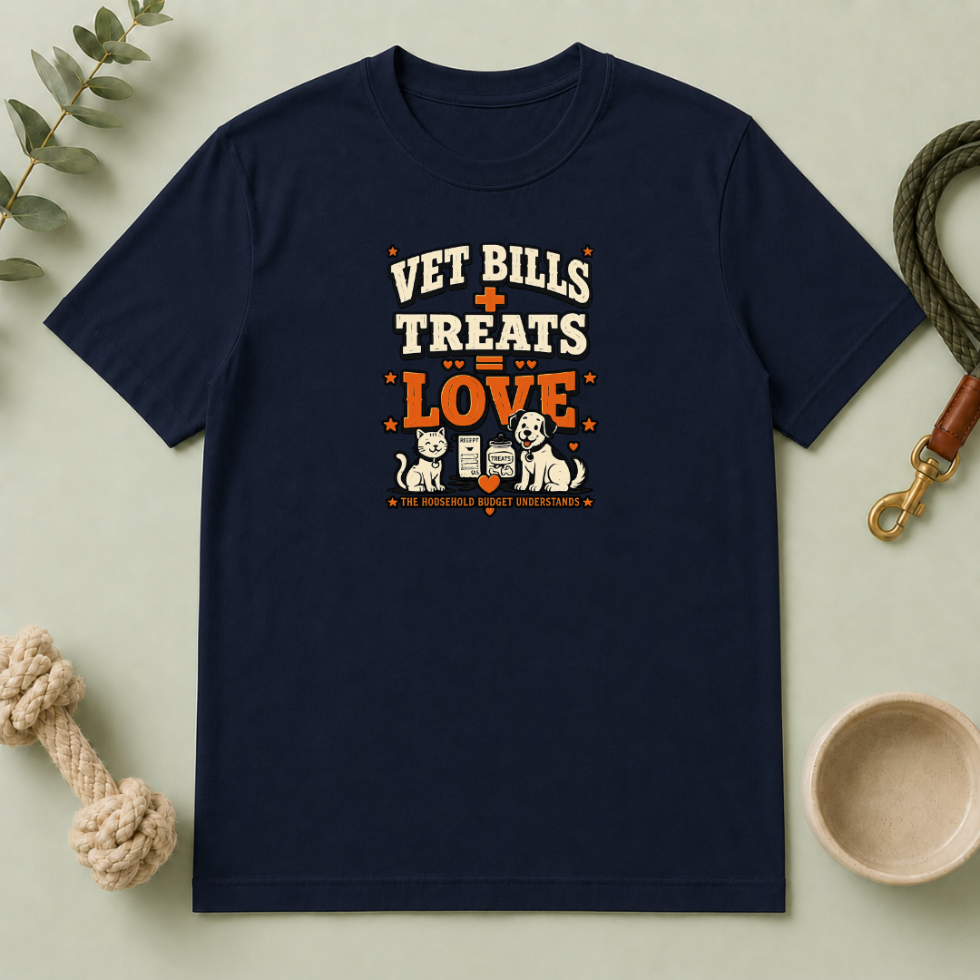 Vet Bills + Treats = Love — Funny Dog & Cat Pet Owner Tee