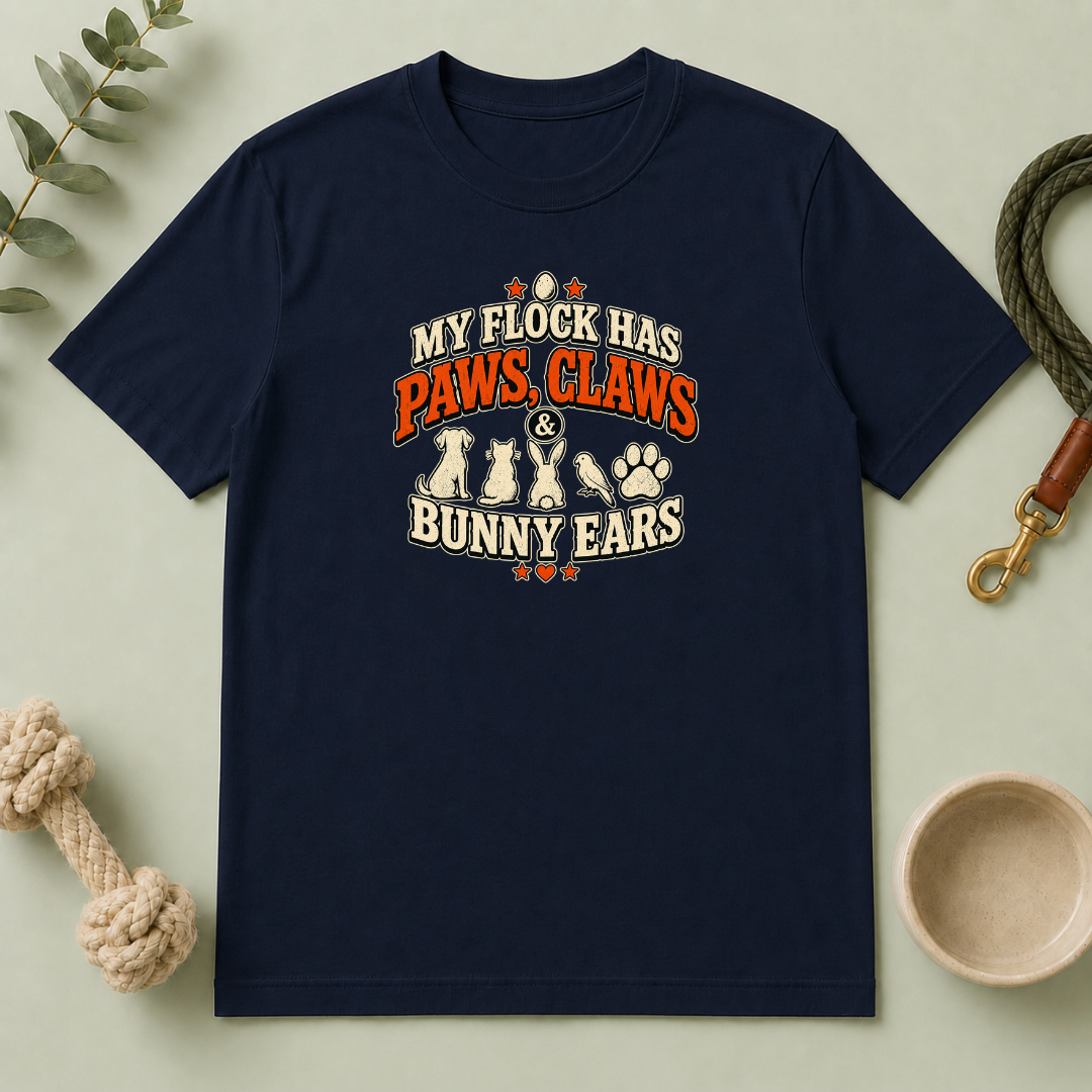 My Flock Has Paws, Claws & Bunny Ears Tee