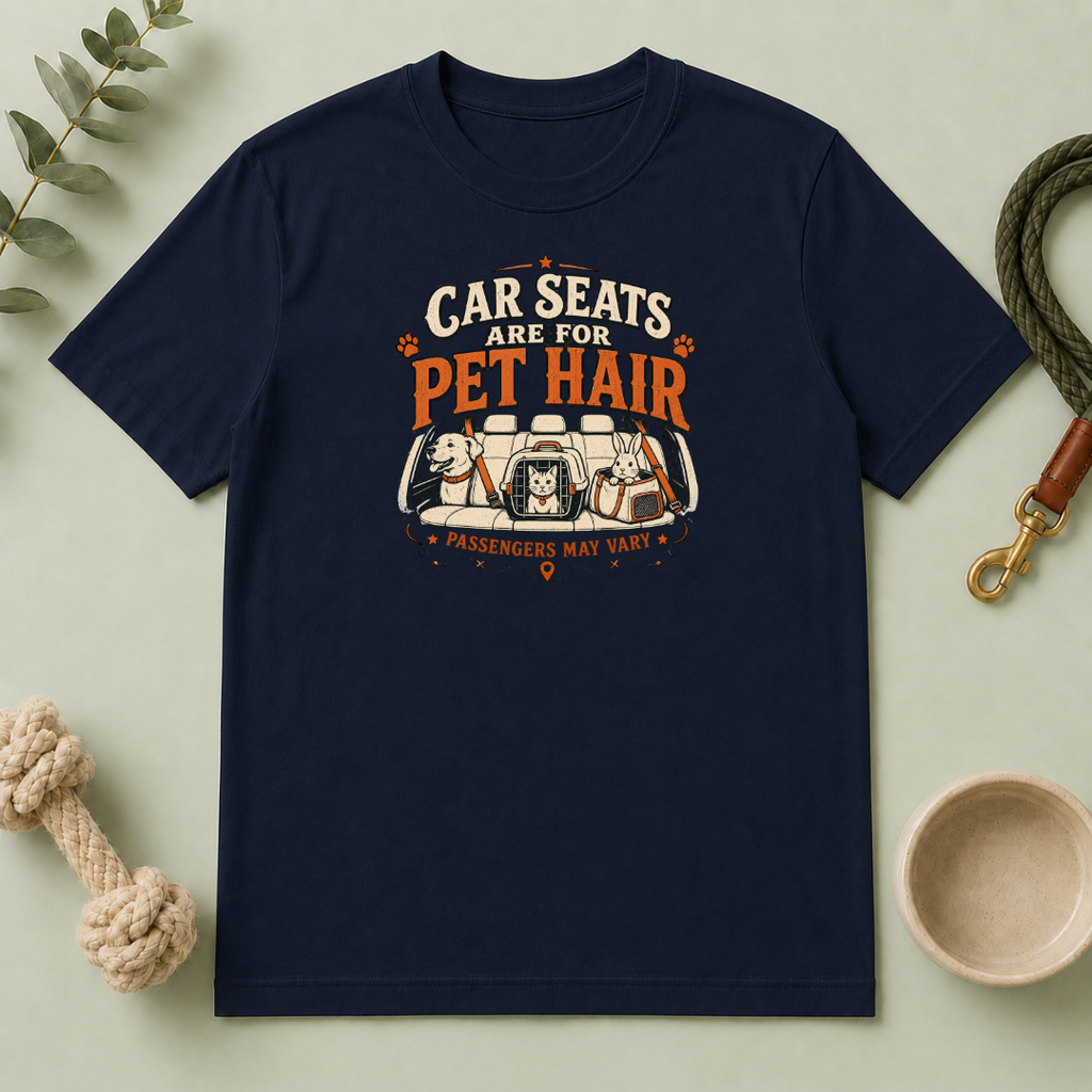 "Car Seats Are For Pet Hair" Graphic Tee for Dog & Cat Lovers