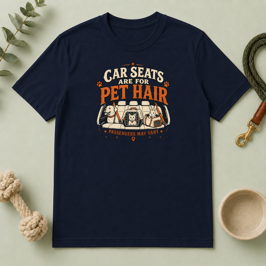 "Car Seats Are For Pet Hair" Graphic Tee for Dog & Cat Lovers