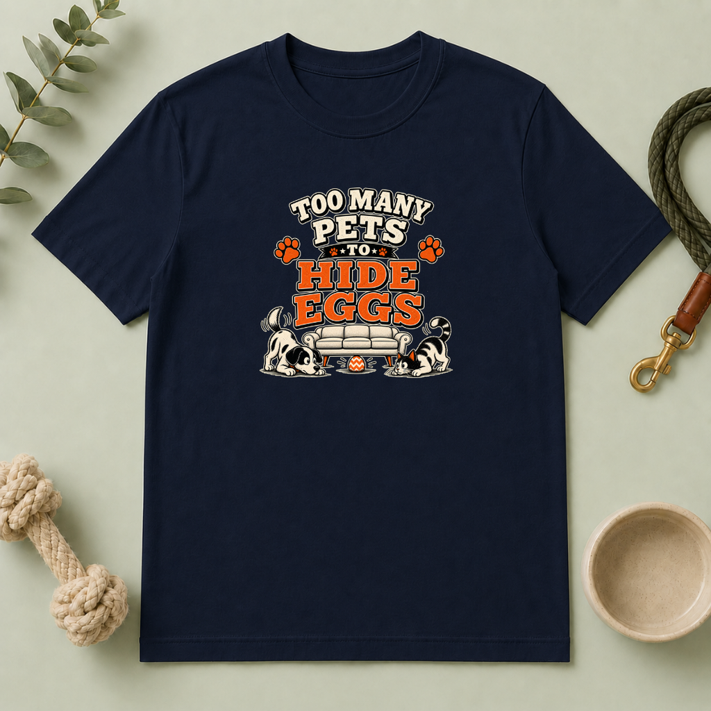 Too Many Pets to Hide Eggs Easter Tee