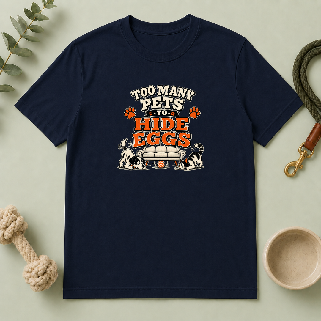 Too Many Pets to Hide Eggs Easter Tee