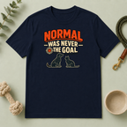 Normal Was Never The Goal T-Shirt — Funny Cat & Dog Retro Statement Tee