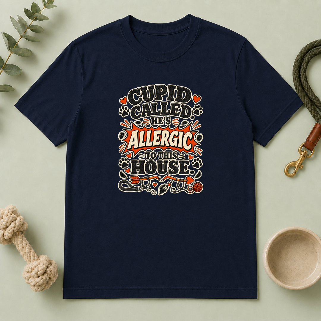 Cupid Called He’s Allergic to This House Valentine Pet T-Shirt