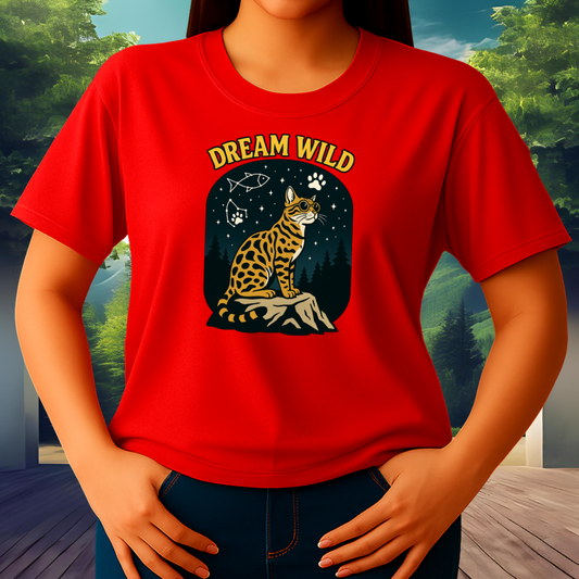 Dream Wild T-Shirt – Inspirational Cat Graphic Tee