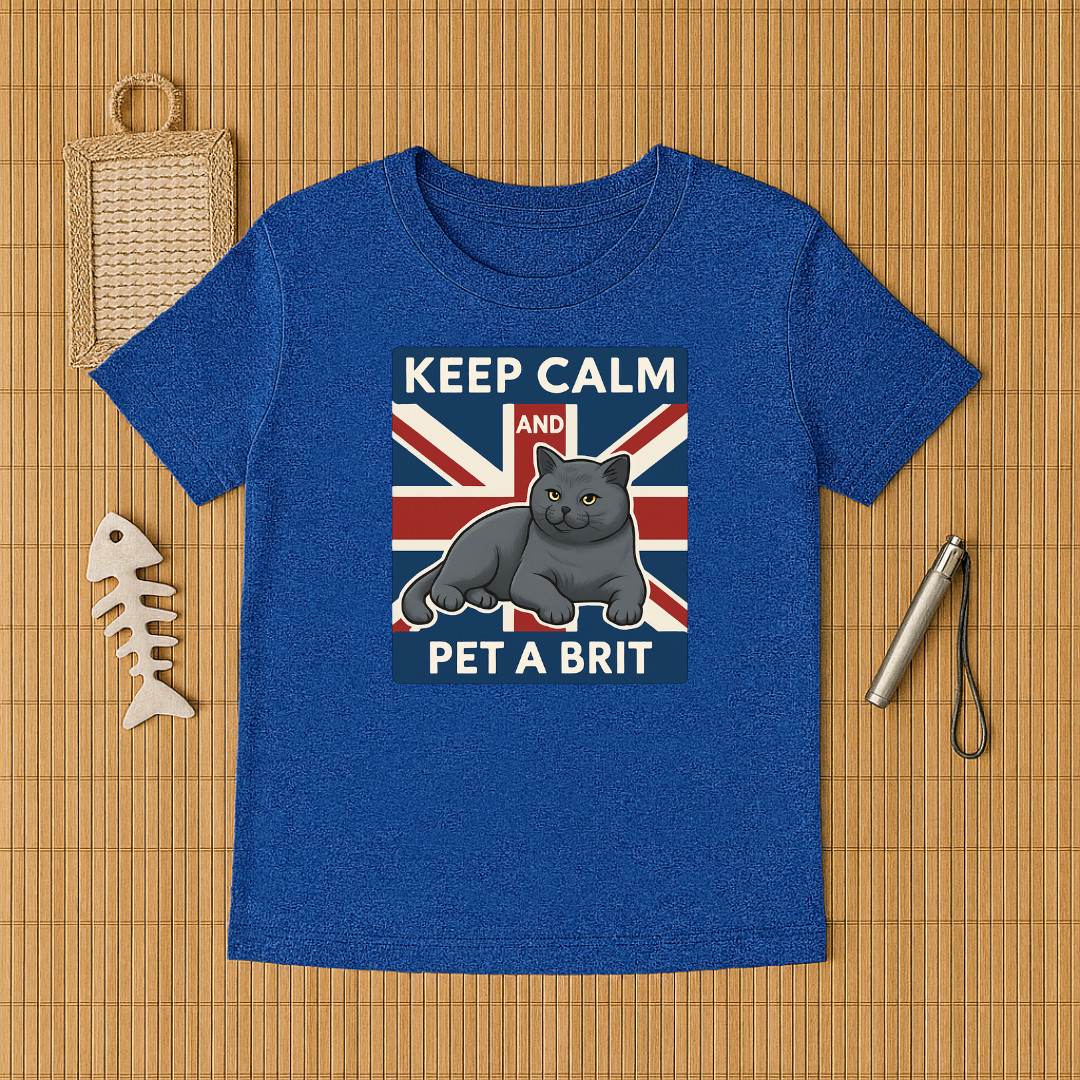Keep Calm Pet a Brit Cat Tee