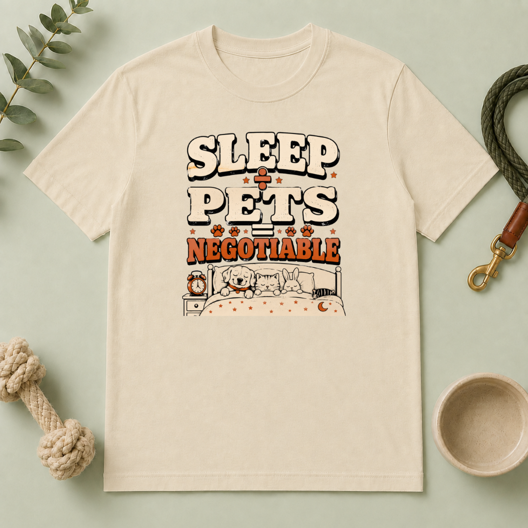 Sleep ?ú Pets = Negotiable Multi-Pet Math T-Shirt