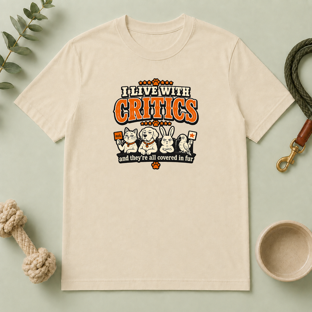 I Live With Critics Cute Pet Parents Tee
