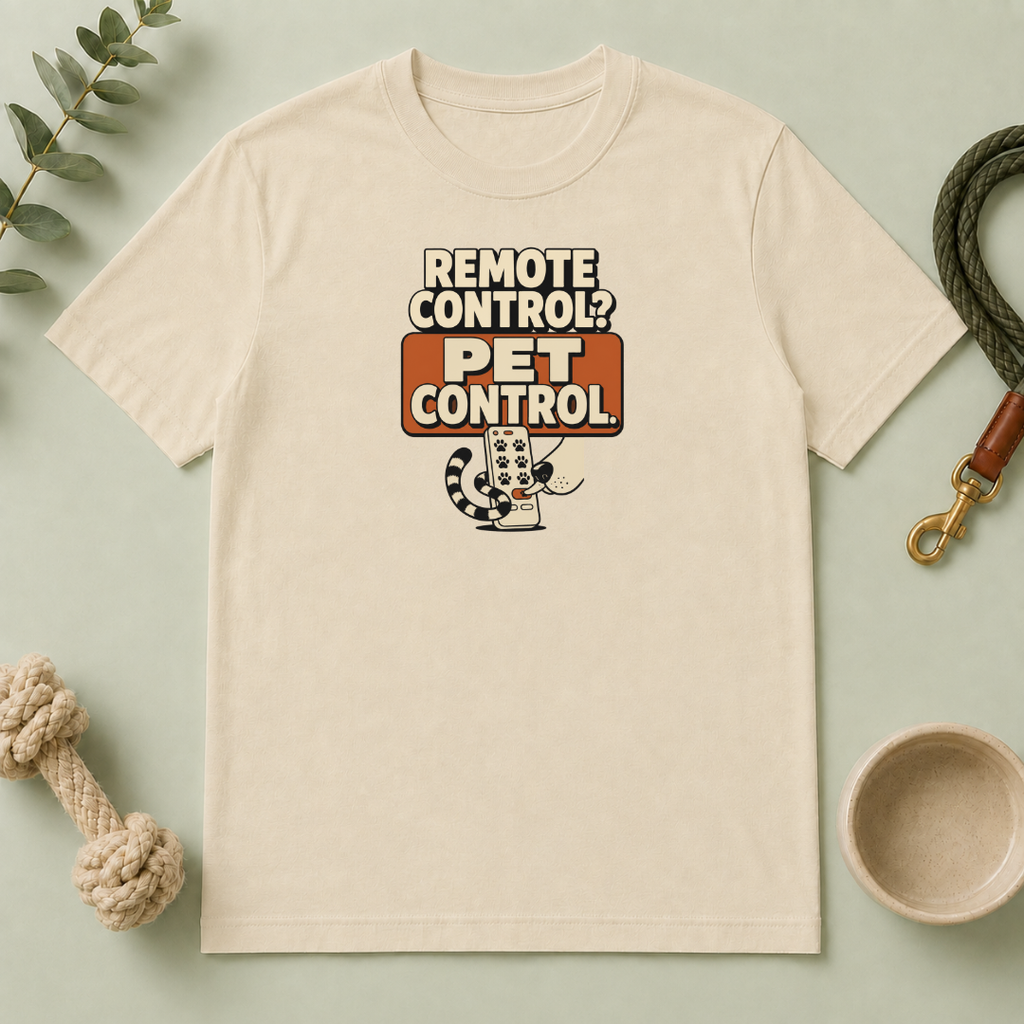 Pet Control T‑Shirt — "Remote Control? Pet Control." Retro Graphic Tee for Pet Lovers