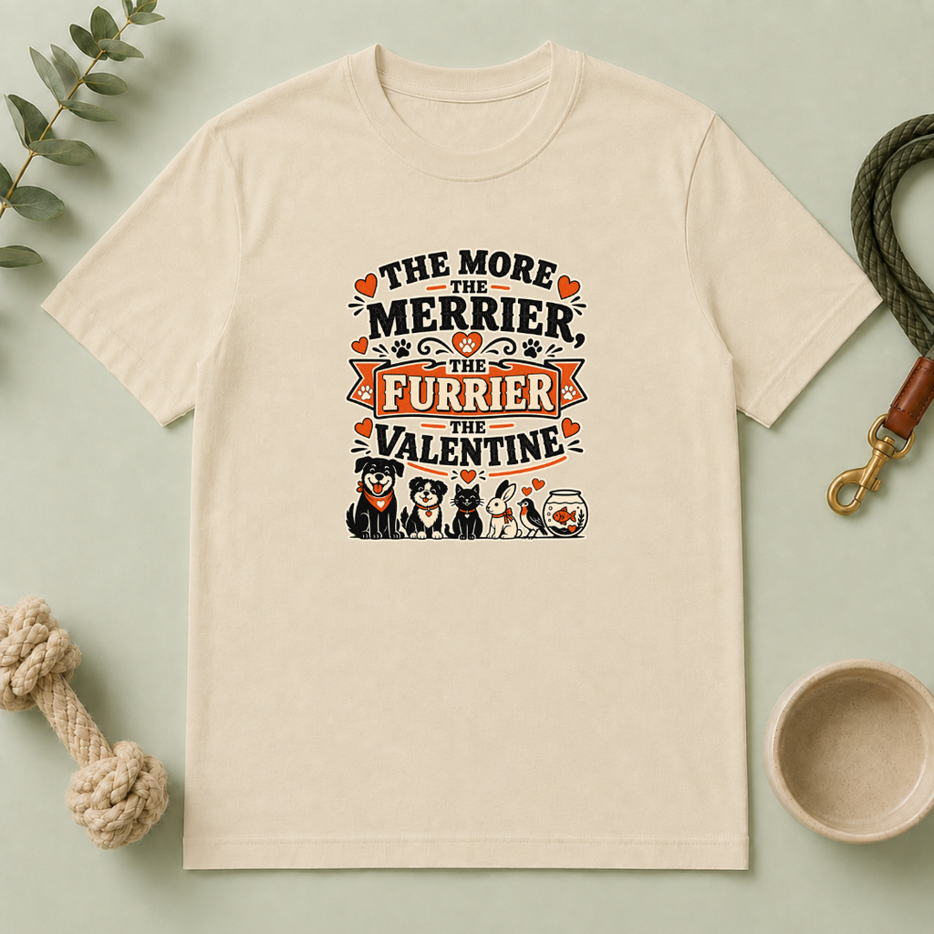 The More the Merrier the Furrier Valentine Pet T-Shirt