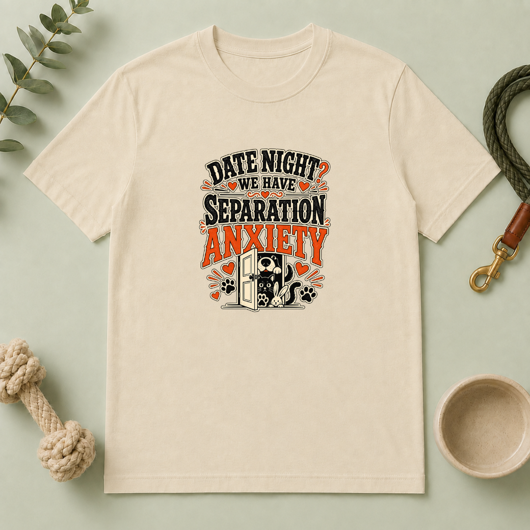 Date Night Separation Anxiety Valentine Pet T-Shirt