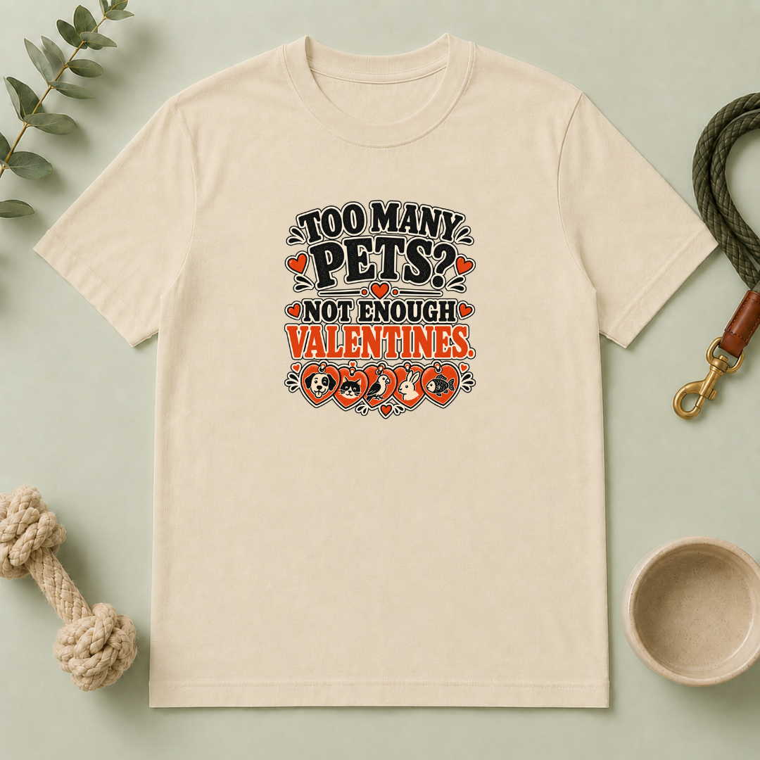 Too Many Pets Not Enough Valentines Pet Lover T-Shirt