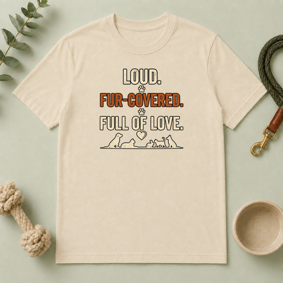 Pet Lover T‑Shirt — "Loud. Fur‑Covered. Full of Love."