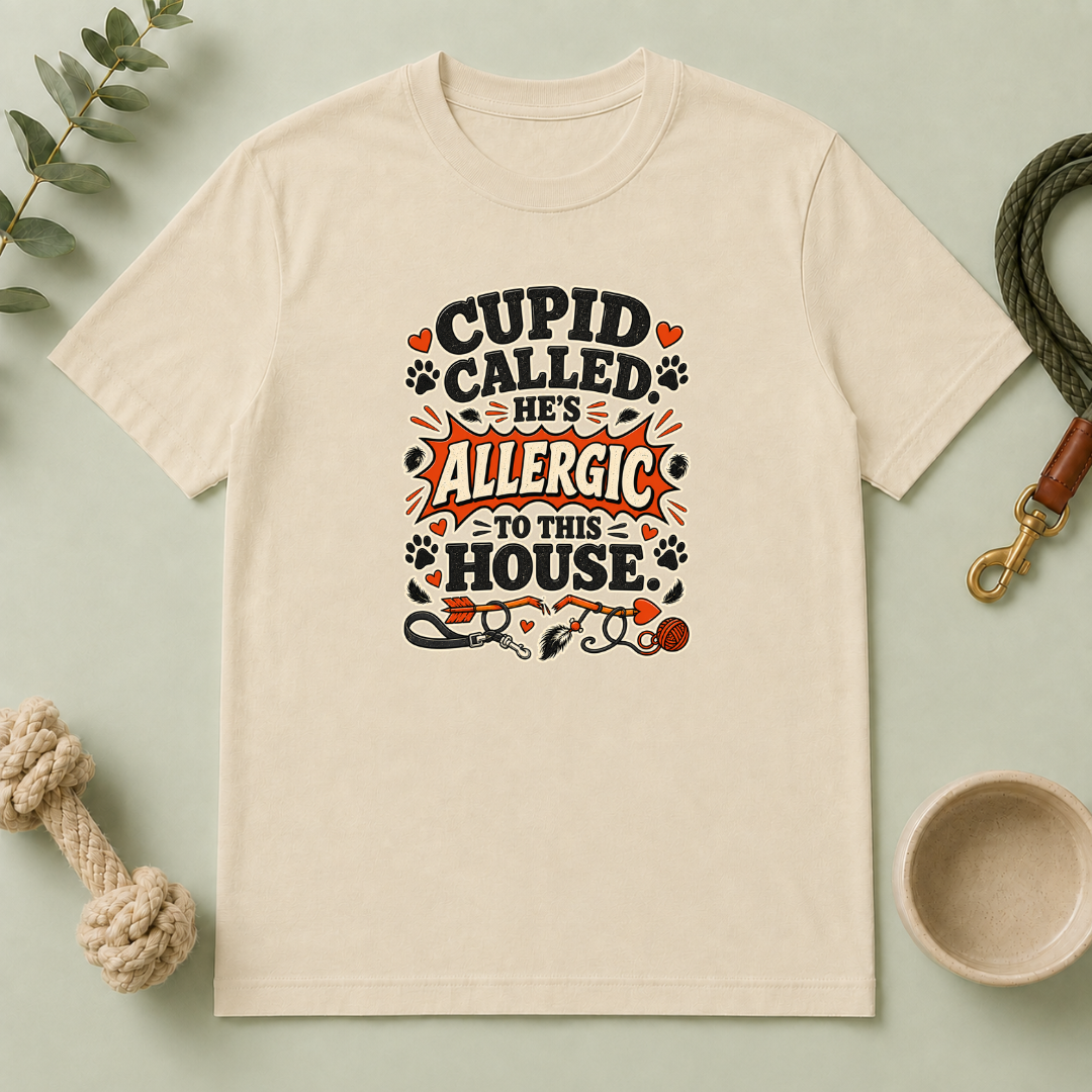 Cupid Called He’s Allergic to This House Valentine Pet T-Shirt