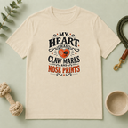 My Heart Has Claw Marks and Nose Prints Valentine Pet T-Shirt