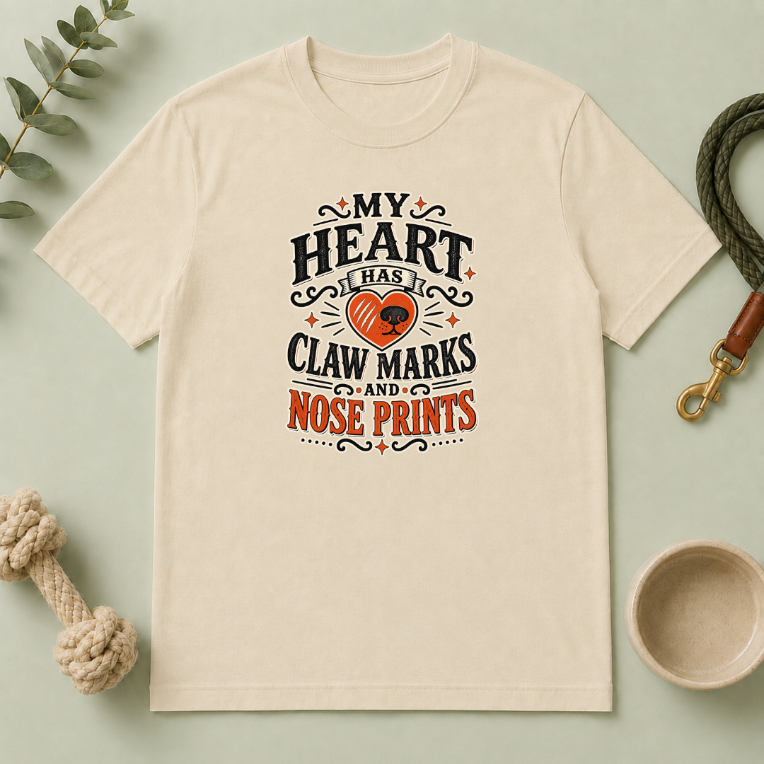 My Heart Has Claw Marks and Nose Prints Valentine Pet T-Shirt