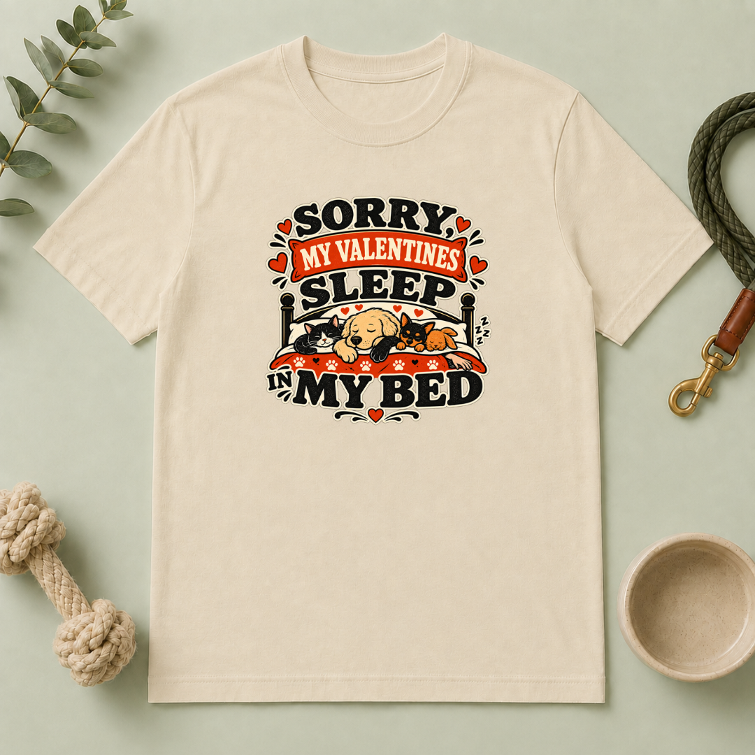 Sorry My Valentines Sleep in My Bed Pet Lover T-Shirt