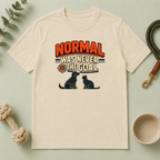 Normal Was Never The Goal T-Shirt — Funny Cat & Dog Retro Statement Tee