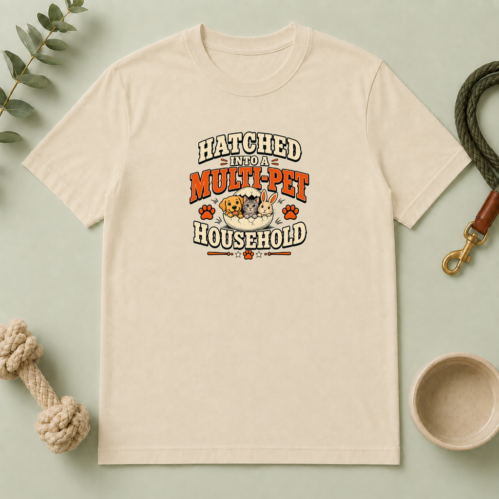 Hatched Into a Multi-Pet Household Easter Tee