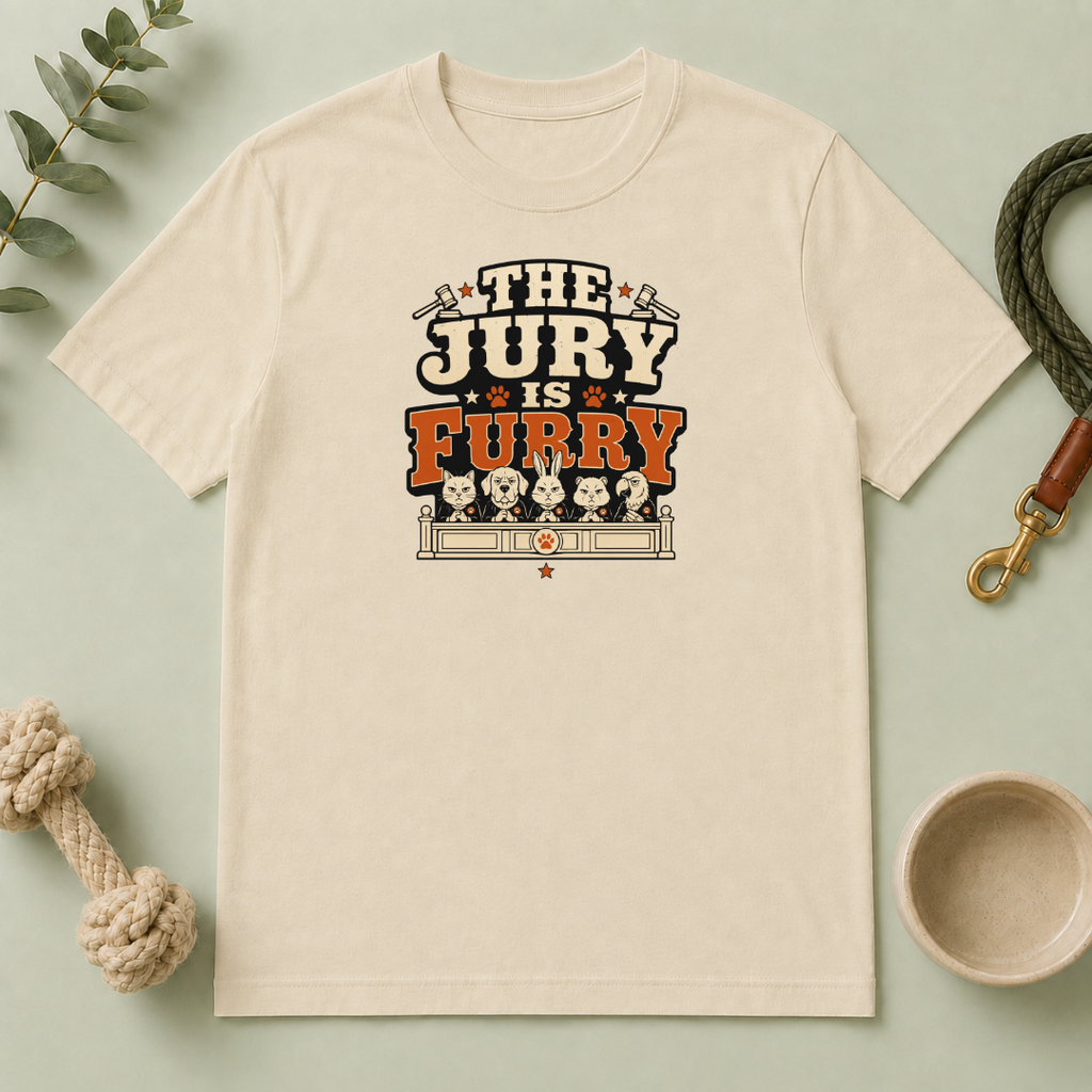 The Jury Is Furry — Funny Pet Lover Graphic Tee
