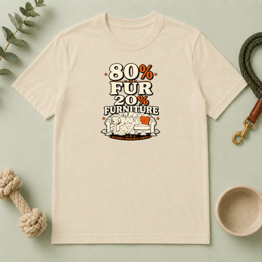 80% Fur 20% Furniture Cat & Dog Lover Graphic Tee