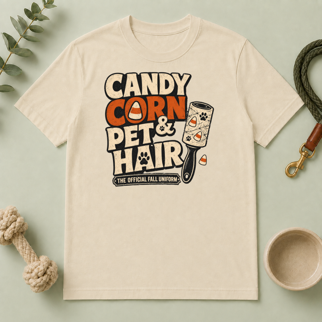 Candy Corn & Pet Hair Halloween T-Shirt