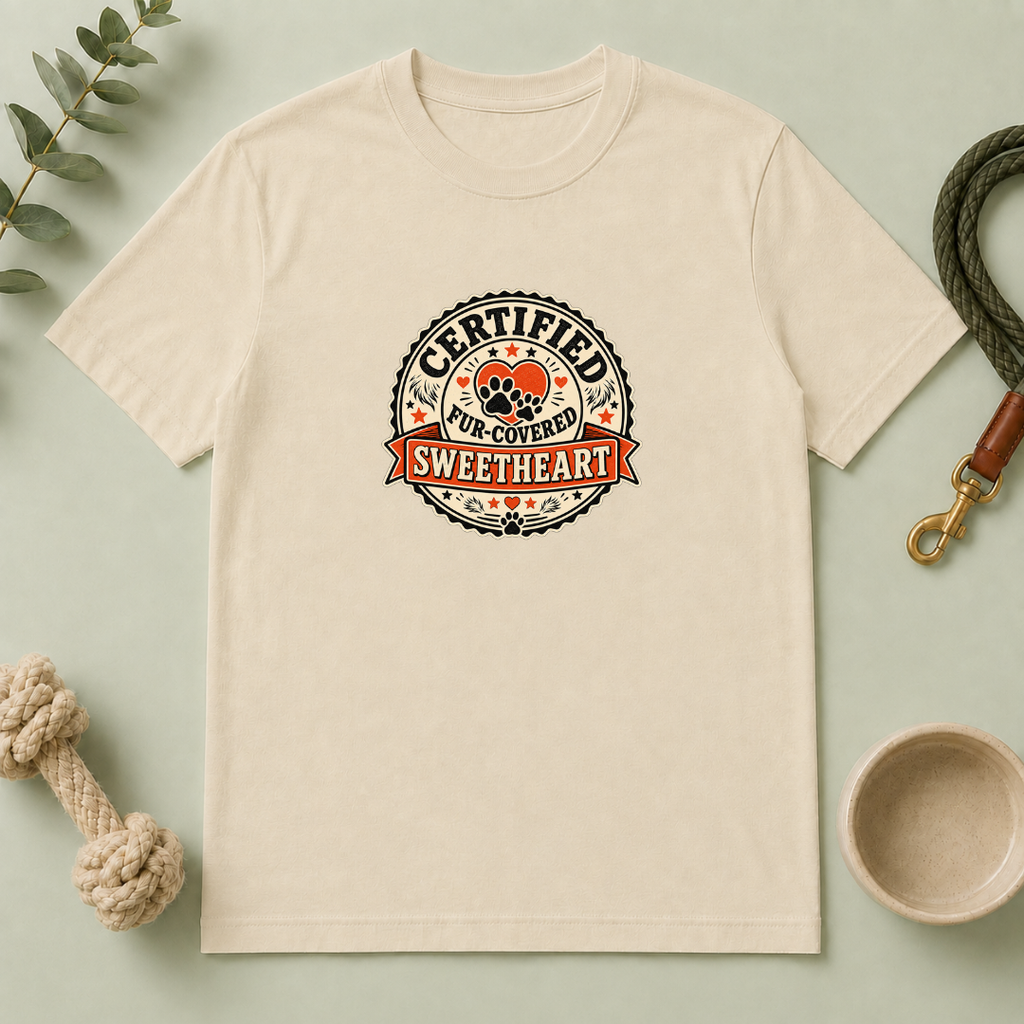 Certified Fur-Covered Sweetheart Valentine Pet Parent T-Shirt