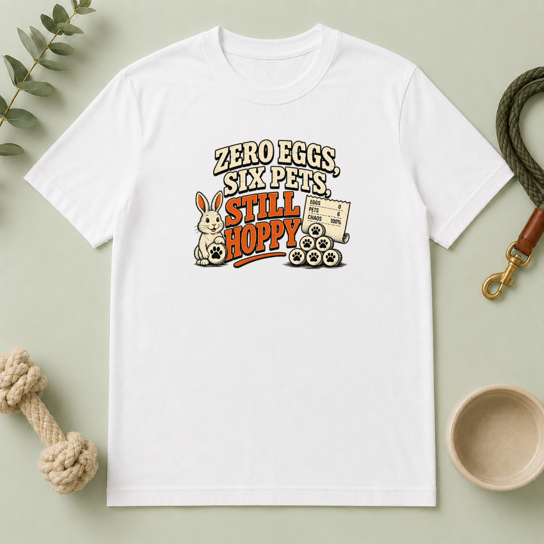 Zero Eggs, Six Pets, Still Hoppy Easter Tee