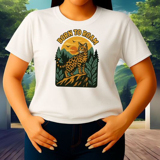 Born to Roam T-Shirt – Adventurous Cat Graphic Tee