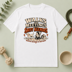 Walks Are Meetings with Sniff Agendas Multi-Pet Lifestyle T-Shirt