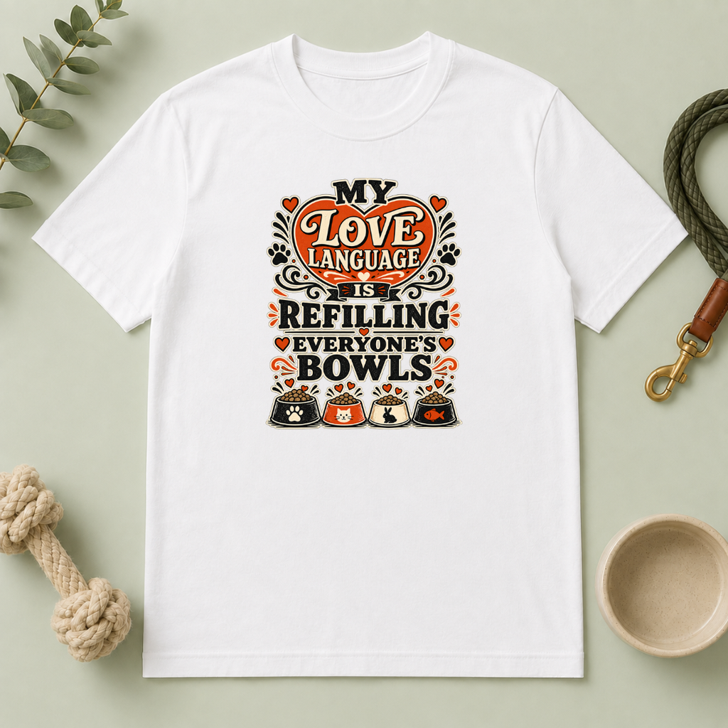 My Love Language Is Refilling Everyone’s Bowls Valentine Pet T-Shirt