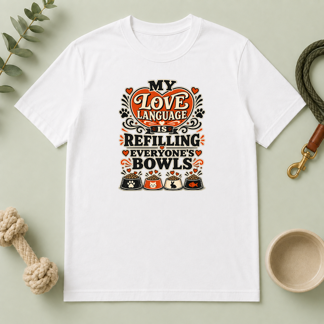 My Love Language Is Refilling Everyone’s Bowls Valentine Pet T-Shirt