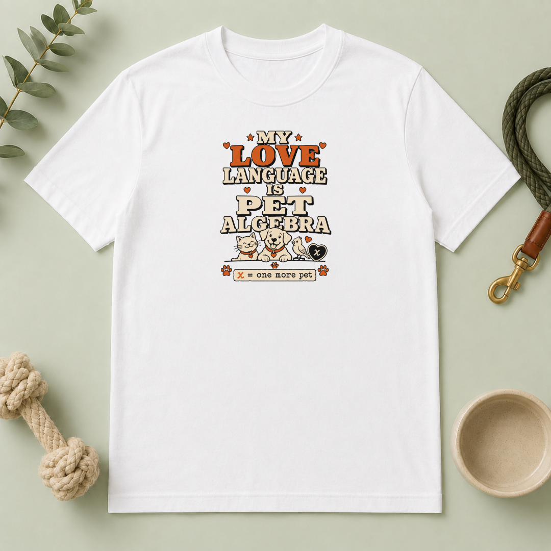 "My Love Language is Pet Algebra" Cute Retro Pet Lover Tee